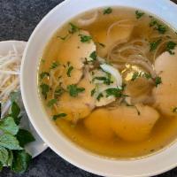 Chicken Pho · Served in a bowl with a specific cut of flat rice noodles in richly Vietnamese Style chicken...