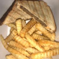 Grilled Cheese Burger · A seasoned meat pattie on toasted white bread served with or without cheese