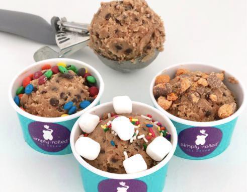 Cookie Dough · Chocolate chip cookie dough with unlimited toppings and sauces.