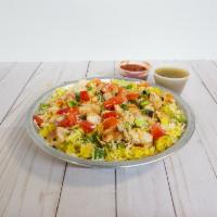 Chicken rice bowl  · Grilled chicken, grilled onions,grilled peppers, rice, black bean, Mexican shaders cheese, l...