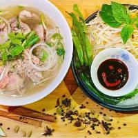 Beef Noodle Soup · Cooked and raw beef.