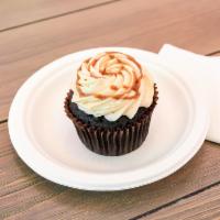Salted Caramel Single · Chocolate cake with caramel buttercream frosting, drizzled with caramel, and sprinkled with ...