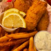 Fish & Chips Basket · Fried cod served with tavern fries, tartar sauce, and malt vinegar. 