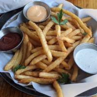 Brew Fries  · Crispy fries lightly battered & seasoned, served with your choice of ketchup or house butter...