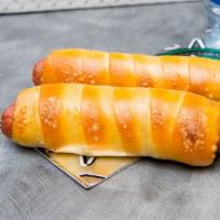 Pretzel Hot Dog · All Beef Hot Dog wrapped in pretzel dough