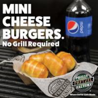 MINI CHEESEBURGER BITES · Grilled all beef with cheese wrapped in pretzel dough for a delicious no grill needed burger...