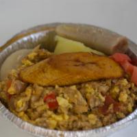 Ackee and Codfish · Mild nutty fruit from the soapberry family. Mild flavored fish.