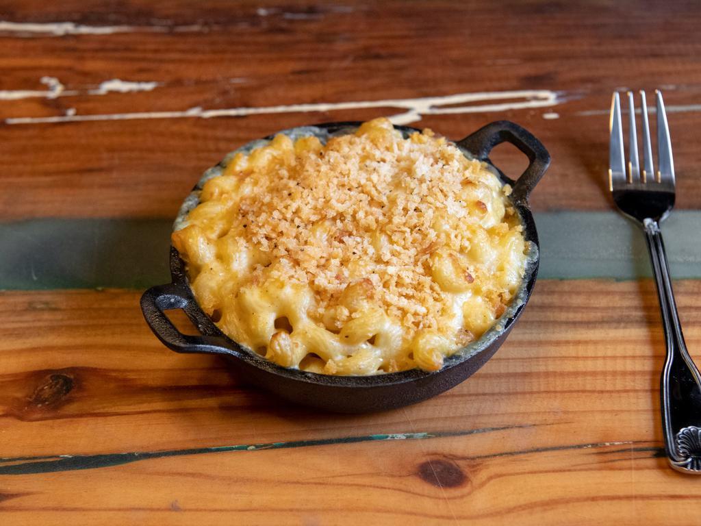 Mac N Cheese Skillet  · Melted cheese sauce, cavatappi pasta, bread crumbs.