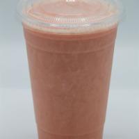 Peach Strawberry Smoothie · Peach, strawberry, low fat yogurt, ice.