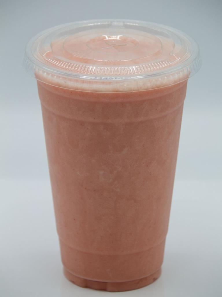Peach Strawberry Smoothie · Peach, strawberry, low fat yogurt, ice.