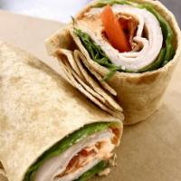 California Wrap Lunch · Grilled chicken, avocado, mozzarella cheese, lettuce and ranch dressing.