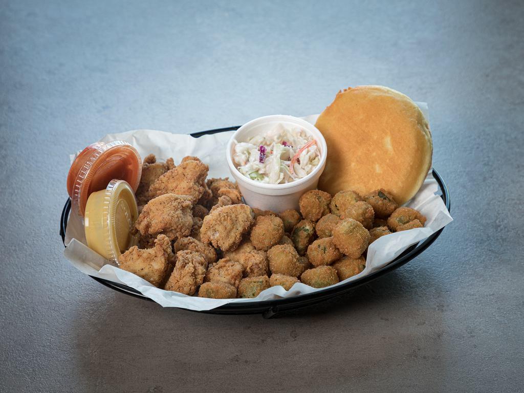 Two Side Meal · 8 pieces of Rex's famous bite-sized chicken in Original, Grilled or Jalapeño flavor served with choice of 2 sides, dipping sauce, frybread and honey