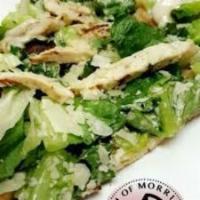 Chicken Caesar Salad Pizza · Romaine, croutons, grilled chicken, with Caesar dressing.