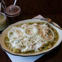 4 Enchiladas Verdes o Rojas · Rolled tortillas stuffed with choice of meat topped with green or red jalapeno sauce. Served...