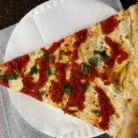 Margarita Cheese Slice Pizza · Fresh mozzarella. Add toppings for an additional charge. 
