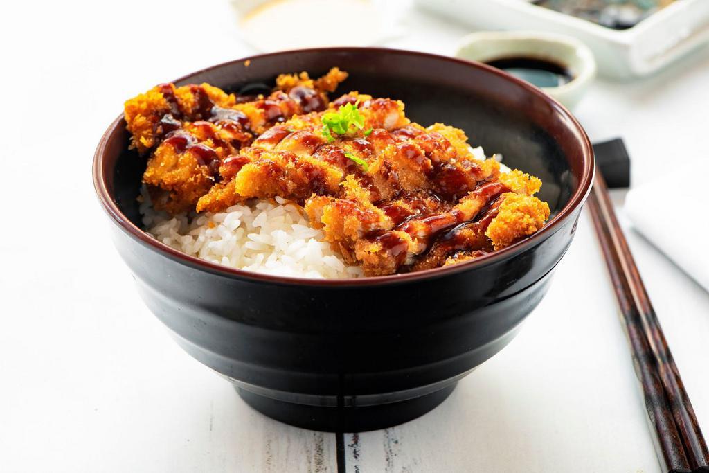 Katsu Don · steam rice topped with deep fried chicken or pork