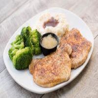 NEW! Grilled Pork Chops · Two grilled pork chops, Cajun or Garlic-seasoned, or Teriyaki glazed. Served with two sides.