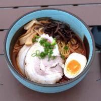 Spicy Miso Ramen · Spicy miso based Japanese ramen with pork belly slices, kikurage, menma, soft boiled egg and...
