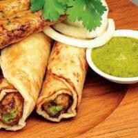 Chicken Kebab Roll · Crispy dough filled with minced vegetables.