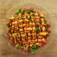 GOT THAT FIRE BOWL. · yellowfin ’ahi’ tuna tossed w/house poké sauce*, sweet onion, jalapeño, cilantro and spicy t...