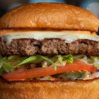 IMPOSSIBLE BURGER · impossible patty, pickles, lettuce, tomato, onion, white american cheese, secret sauce