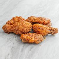 Tangy Maple Fried Chicken · Crispy and crunchy double battered jumbo fried chicken wings (5pcs). Served with pickled dai...
