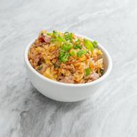Spam Fried Rice. · Fried jasmine rice, spam, egg, scallions.
Contains: Gluten, Eggs, Soy