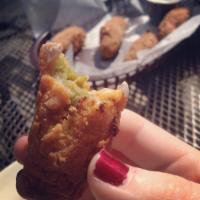 Handmade Jalapeno Poppers · Stuffed with homemade pimento cheese and served with a side of ranch.