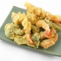 Shrimp & Vegetable Tempura App · Deep fried with tempura batter.