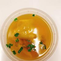 23. Wonton Soup · Seasend broth with filled wonton dumplings.