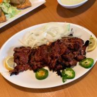 Bihari Kabab · Mixed beef strips with papaya paste, yogurt, vegetable oil, garlic and ginger paste, coriand...