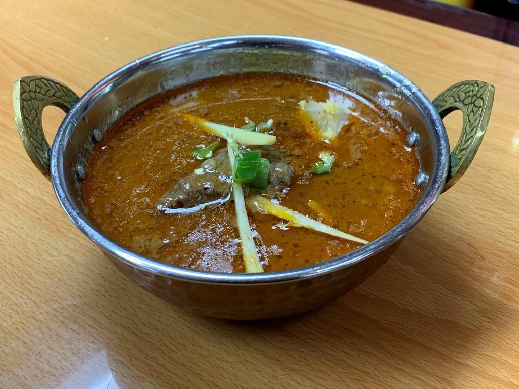 Nihari · Beef shank cooked with authentic fresh spices.