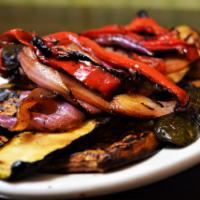 Grilled Vegetables · Red peppers, zucchini, eggplant and onions.