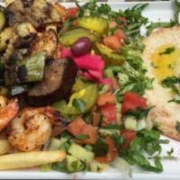 11. Shrimp Kabab Platter · Grilled shrimp with mixed grilled vegetables.