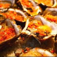 Oysters Casino · (6 pack) Oysters on the 1/2 shell topped with all the traditional casino flavors butter, bac...
