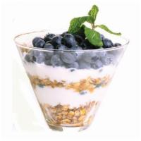 Blueberry  low fat Yogurt Parfait · 