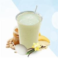 Protein master smoothie ( top seller) · Banana peanut butter whey protein vanilla & eggs 🥚😋