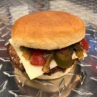 Firecracker Burger · 1/3 Lb  Triple Blend Of USDA Prime Beef Includes pepper jack cheese, jalapeno peppers, onion...
