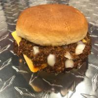 Rochester Cheeseburger · 1/3 Lb  Triple Blend Of USDA Prime Beef With Onions, Mustard  and Meat Sauce