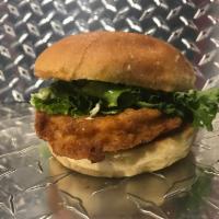 American Chicken Sandwich · Breaded Chicken Breast With Lettuce, Pickles And Fancy Sauce