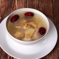 16. Herbal Chicken Soup with Date · Savory soup with a poultry base. 