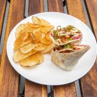 Shrimp Po'boy Wrap · Fried shrimp, lettuce, pickled cabbage, old bay mayo and flour tortilla.