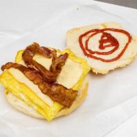 Bacon Egg and Cheese Sandwich · A Scrambled Egg with Bacon on any type of bread you would like made fresh.