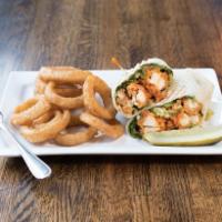 Buffalo Chicken Wrap · Chicken served in buffalo sauce with lettuce and blue cheese.