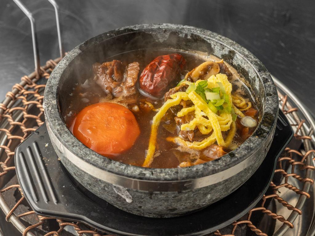 Beef Short Rib Soup (Galbi-tang) · Hearty nourishing soup with delicate flavors from the short rib. Glass noodles included.