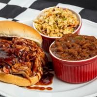 61. Pulled Pork Sandwich Combo · Slow smoked with Victory Lane BBQ’s Award-Winning Competition Rib Rub that melts in your mou...