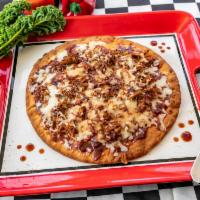 121. BBQ Pork Pizza · 12“ BBQ Pork Pizza with either VLBBQ’s Award-Winning Original or Spicy BBQ Sauce, a Layer of...