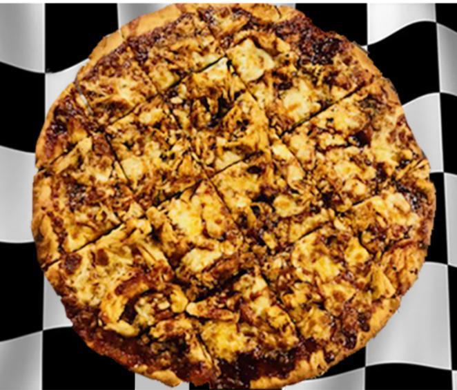 122. BBQ Chicken Pizza · 12“ BBQ pork pizza with either VLBBQ’s Award-Winning Original or Spicy BBQ Sauce, a Layer of delicious Mozzarella, and Topped with our Award-Winning Smokin' Chicken Rubbed Pulled Chicken!