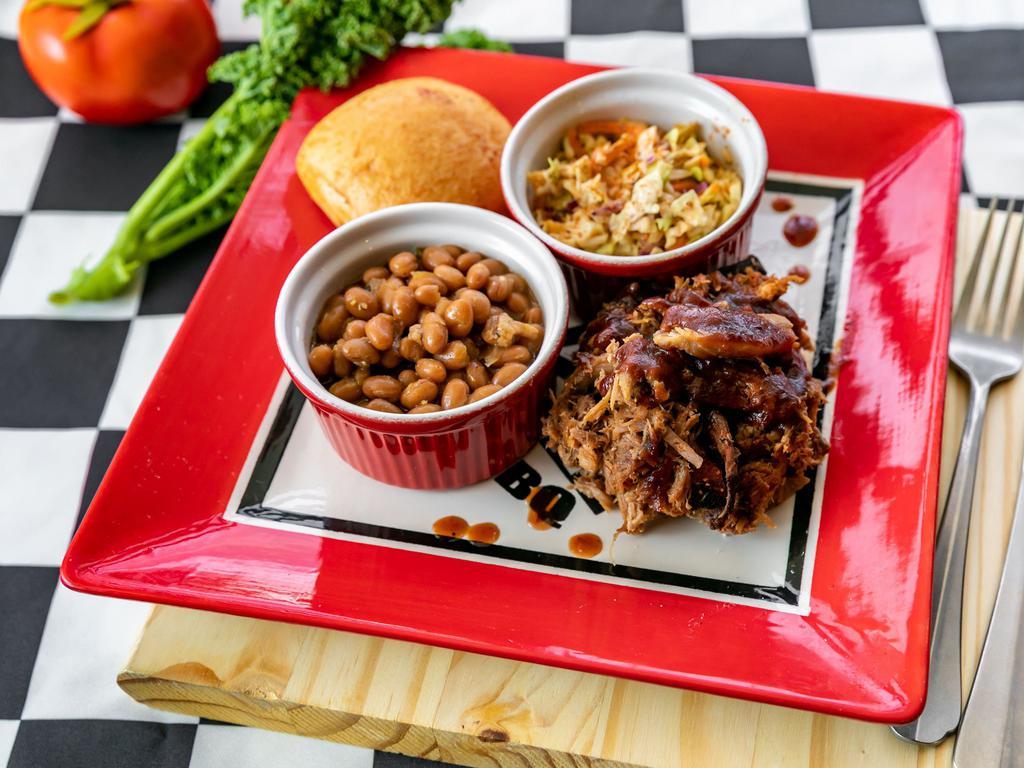 182. V6 · Feeds 6!  Nearly 2 lbs. of Victory Lane BBQ’s Slow Smoked Pulled Pork, Seasoned with our Award-Winning Competition Rub!  Served with 6 Buns, a choice of our Award-Winning BBQ Sauce, Pint of Cole Slaw and your choice of 3 Pints of our Signature Sides.