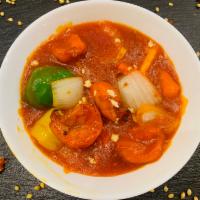 Hot Garlic Shrimp · Large gourmet shrimp in a spicy garlic sauce.
